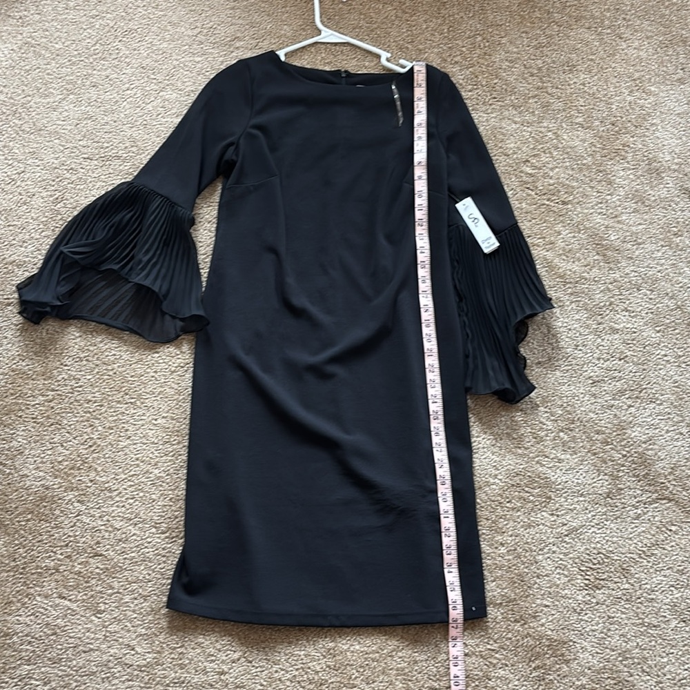 Shelby & Palmer Black Ruffled Bell Sleeve Sheath Dress - Picture 10 of 11